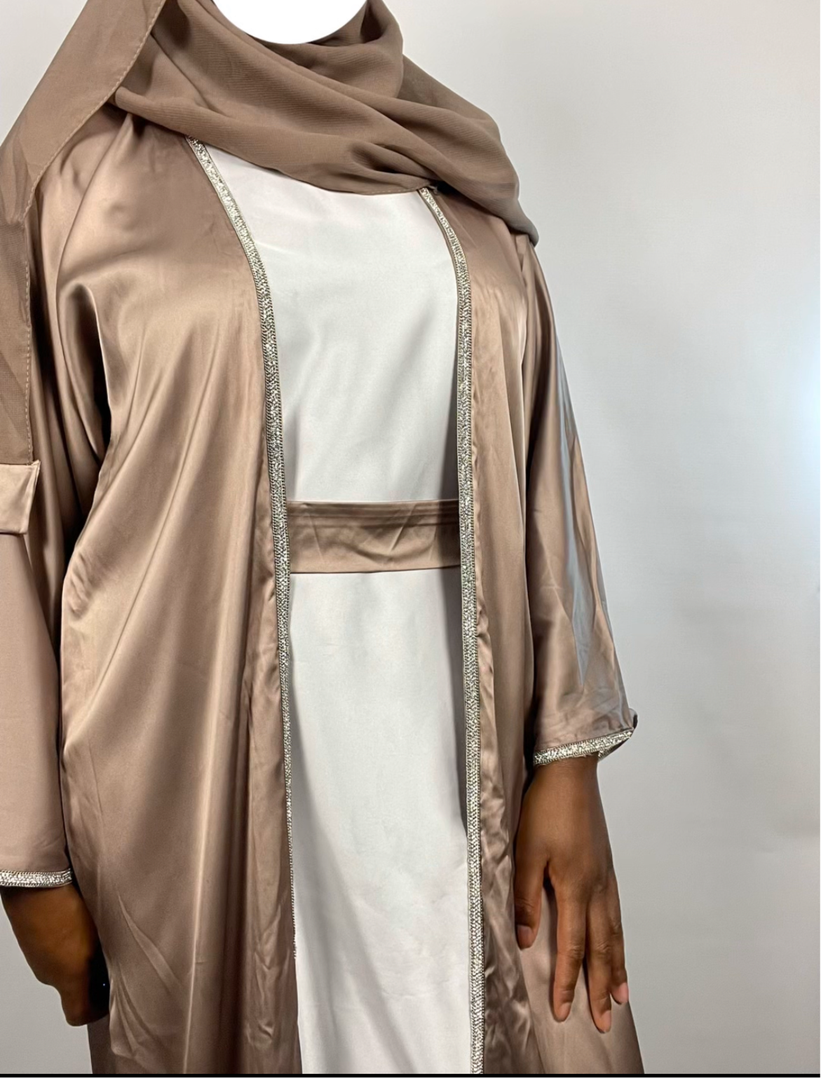 Zayna Abaya- Satin Elegance Set